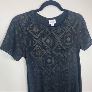 LuLaRoe elegant black gold Carly XS (E1)